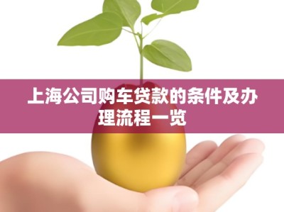 上海公司购车贷款的条件及办理流程一览